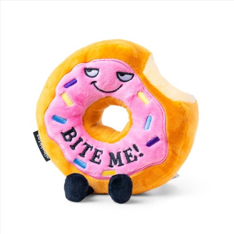 Punchkins "Bite Me" Plush Donut - 17cm X 7cm X 17cm, Ultra-Soft, Collectible