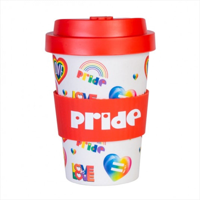 Eco-Friendly Bamboo Travel Cup 470ml - Rainbow Pride Motifs, BPA Free, Dishwasher Safe - SuperSaverAU - view 1