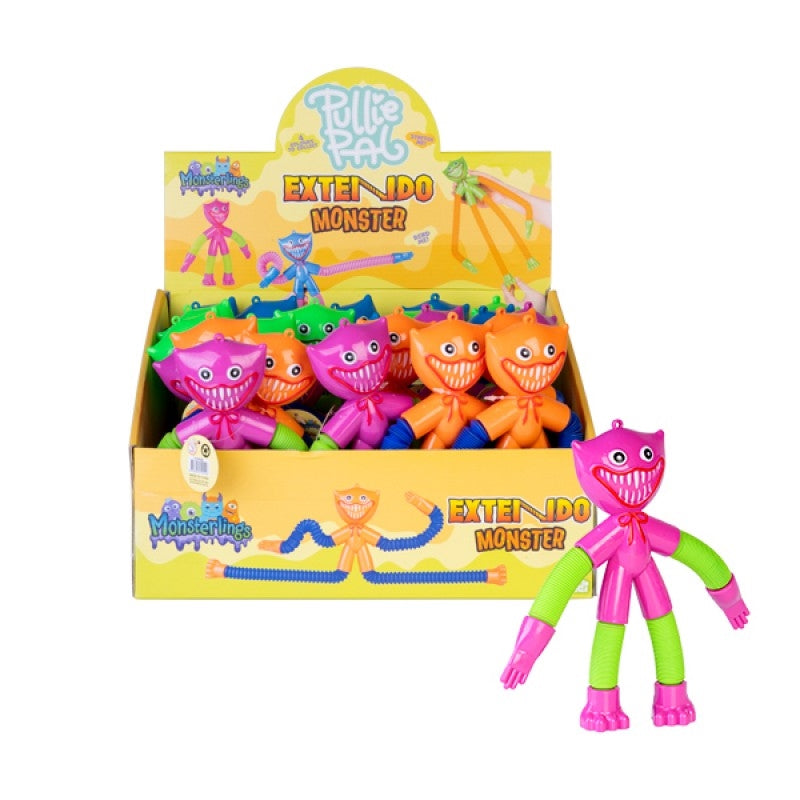 Monster Pullie Pal Extendo - Stress Relief Toy, Stretchable, 4 Assorted Colours - SuperSaverAU - view 1