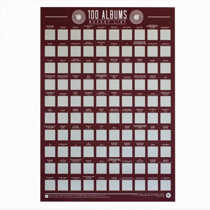 Gift Republic Scratch Poster 100 Albums - 18" x 3.5" x 3.5" - SuperSaverAU - view 1