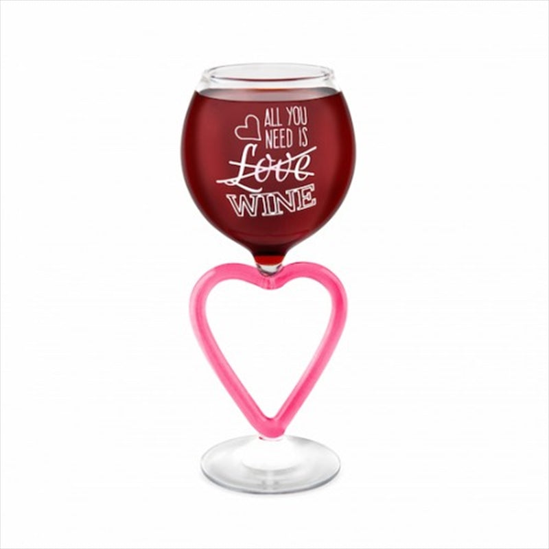 BigMouth 14 oz Heart-Shaped Stem Wine Glass - Hilarious Gift for Wine Lovers