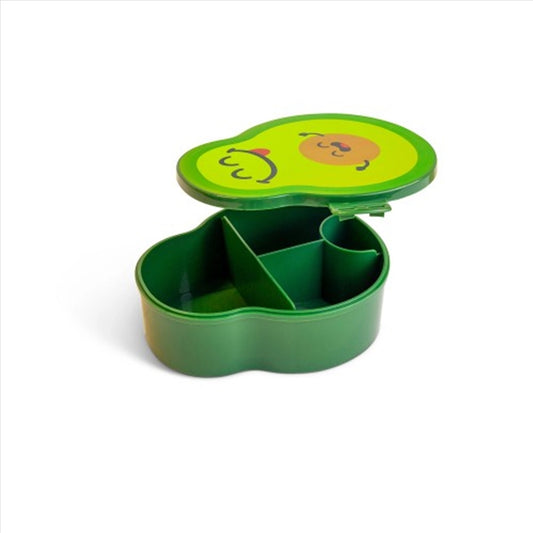 Bento Lunch Box - Avocado, BPA-Free, Hard-Walled, 18x15x8, SnackLatch Lid