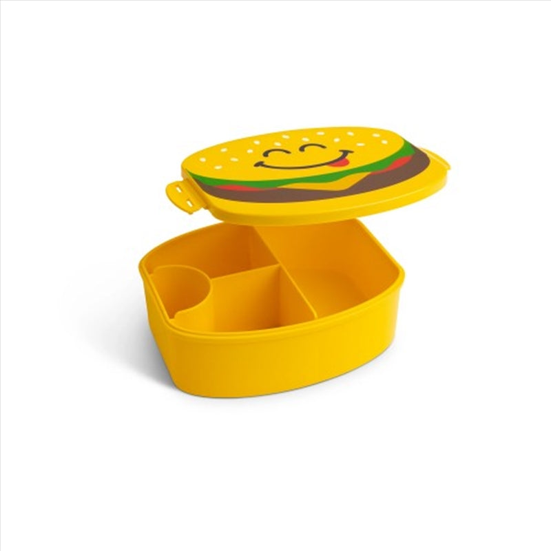 Bento Lunch Box - Burger, BPA-Free, Hard-Walled, 18 x 15 x 8
