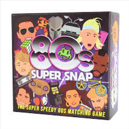 80s Super Snap Game - 60 Cards, 11x11x4.5cm, Fast-Paced Nostalgia Fun