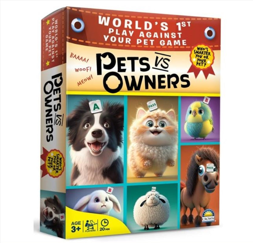 Premium Pets Vs Owners Trivia Game with Foam Dice for 2-4 Players