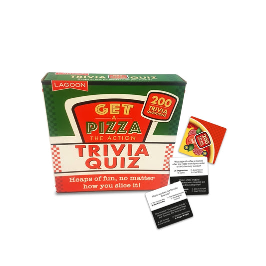 Get A Pizza The Action Trivia Quiz - 200 Questions in Fun Pizza Box Packaging