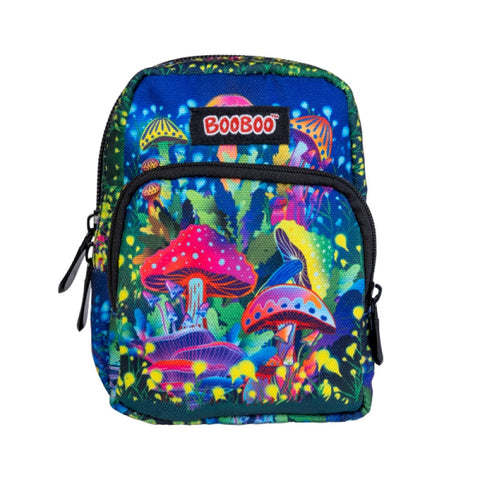 Premium Mushroom BooBoo Mini Backpack Colourful Mushroom Design with Carabiner Clip