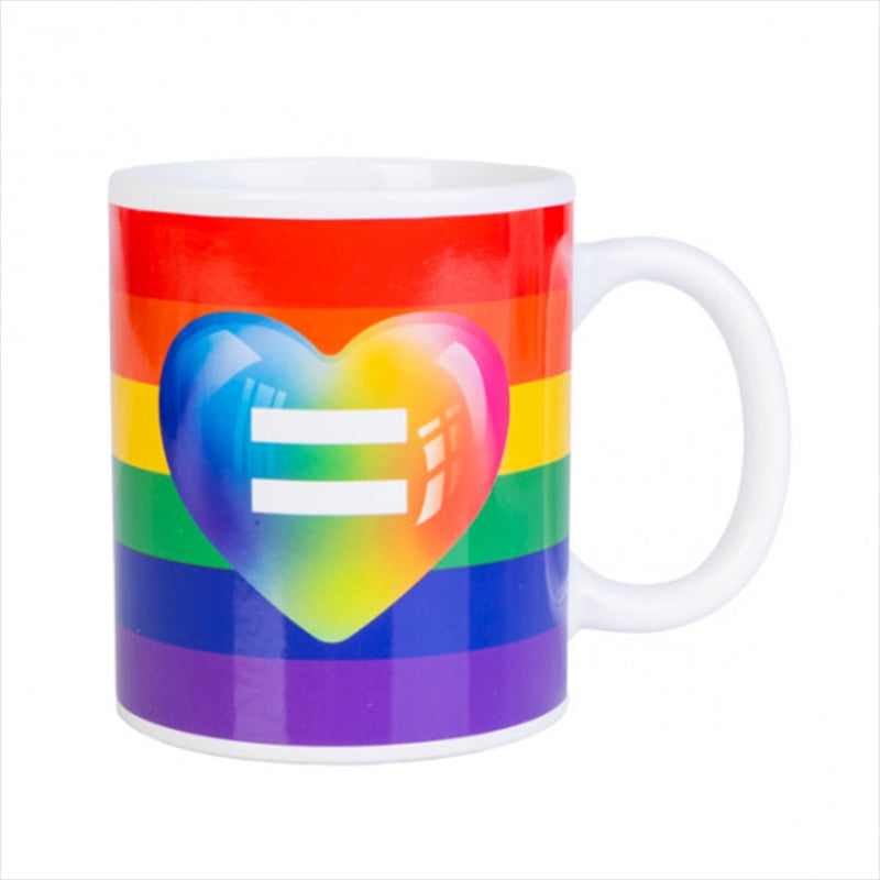 Rainbow Pride Ceramic Mug - Rainbow Heart Design, Hand Wash Only - SuperSaverAU - view 1