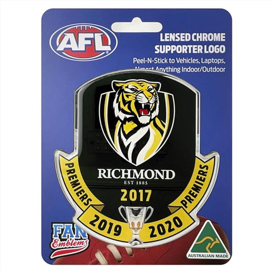AFL Richmond Tigers Dynasty Logo Decal - Domed, Easy Peel-N-Stick