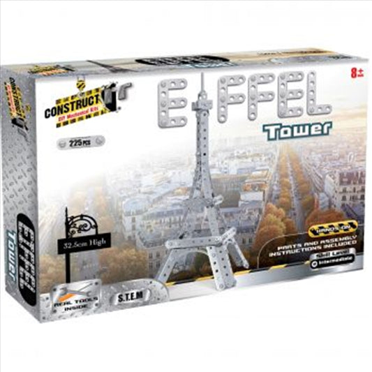 Construct It Eiffel Tower Building Set - 225 Pieces, Real Metal, Ages 8+