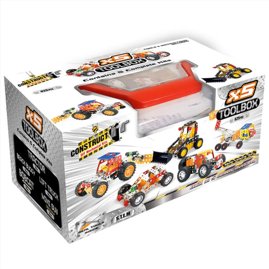 Construct IT 5 in 1 Toolbox - Metal Construction Kits with Carry Case