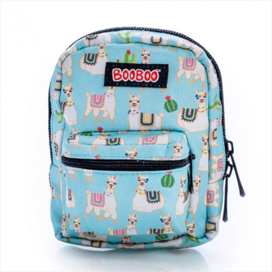 BooBoo Mini Backpack 110x50x150mm - Colorful Llamas & Cacti, Multi-Wear Clip