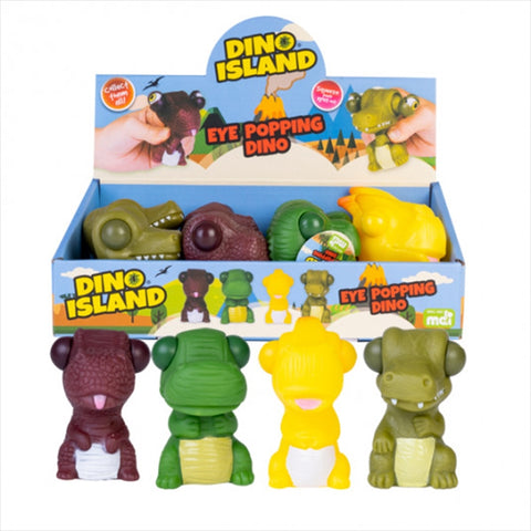 Eye Popping Dino - 48x60x80mm, Squishy Toy with Bulging Eyes, 4 Colors - SuperSaverAU - view 1