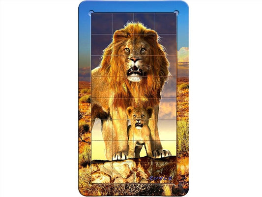 3D Magna Portrait Lions Puzzle - 32 Vivid Tiles with Metallic Printed Tins