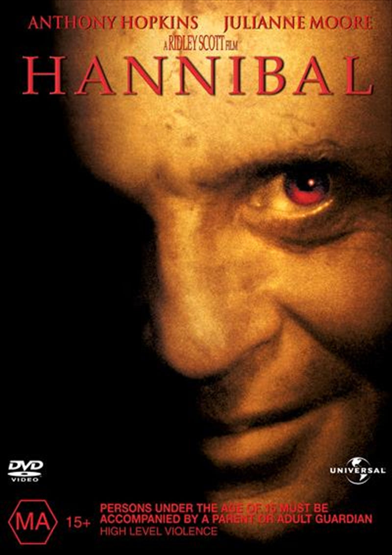 Hannibal DVD - Anthony Hopkins, Suspenseful Thriller, 1 Disc