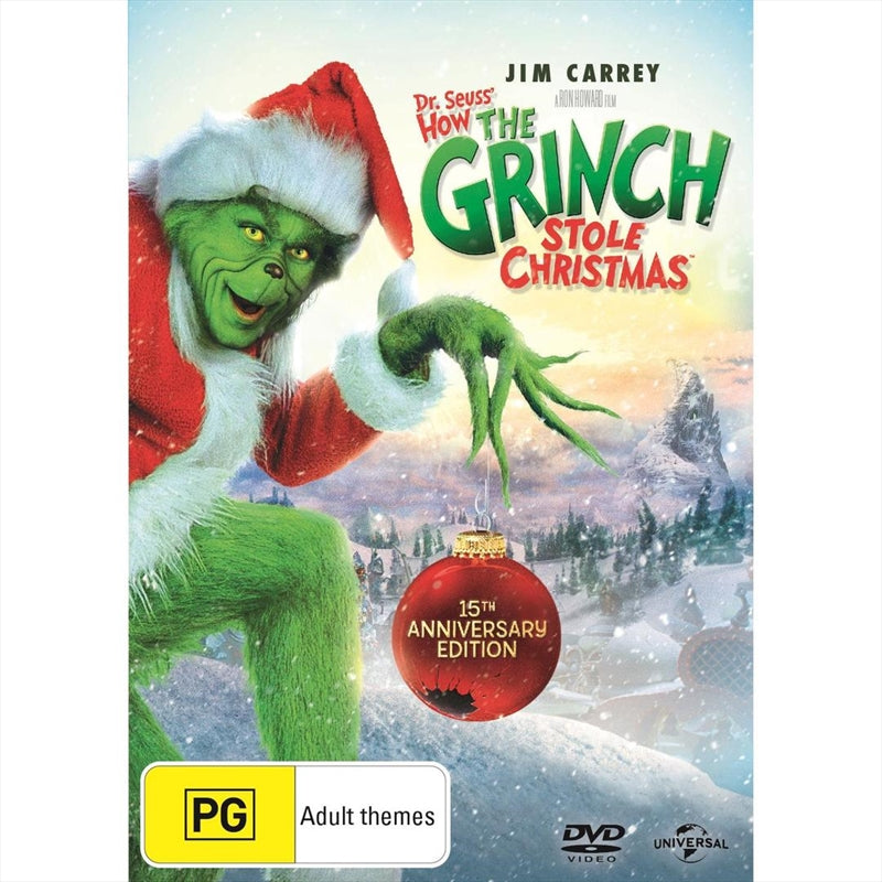 How The Grinch Stole Christmas DVD - Jim Carrey, Holiday Adventure, 1 Disc