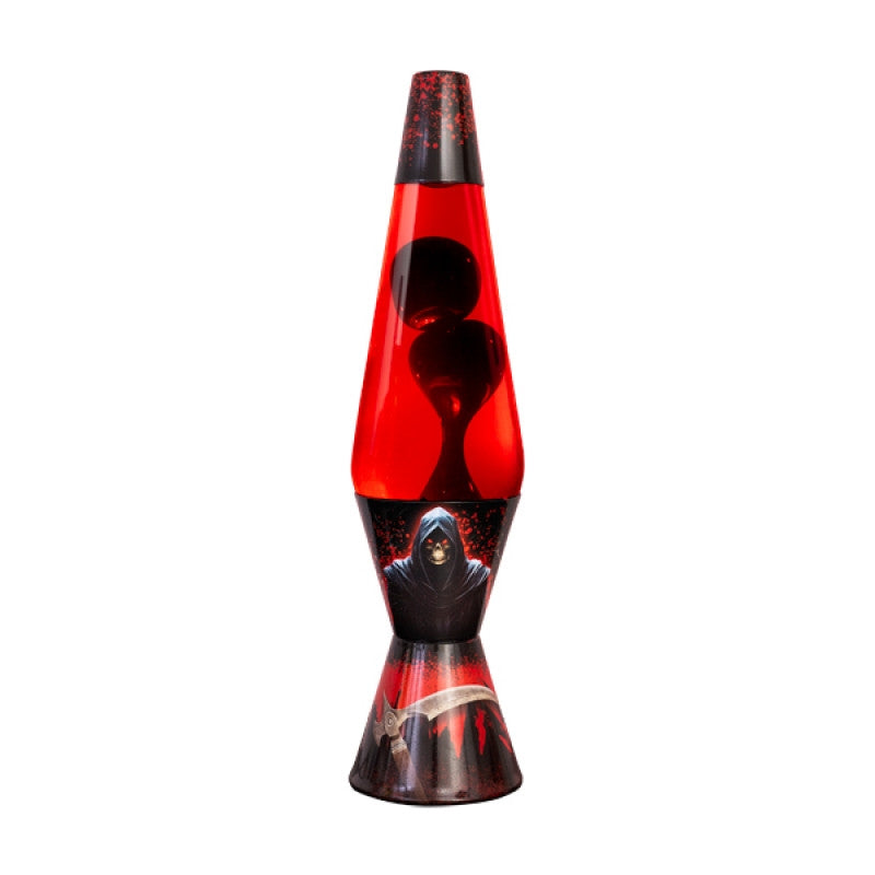 Diamond Motion Grim Reaper Lamp - Edgy Diamond-Shaped Design, Red Lava