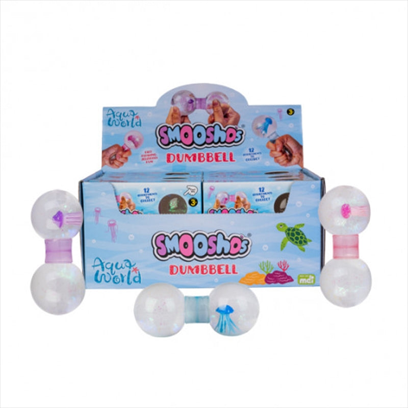 Smooshos Jellyfish Dumbbell - Squishy Glitter Sensory Toy - SuperSaverAU - view 1