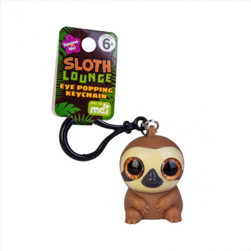 Sloth Eye-Popping Keychain - Cute Design with Sparkly Eyes, Collectible - SuperSaverAU - view 1