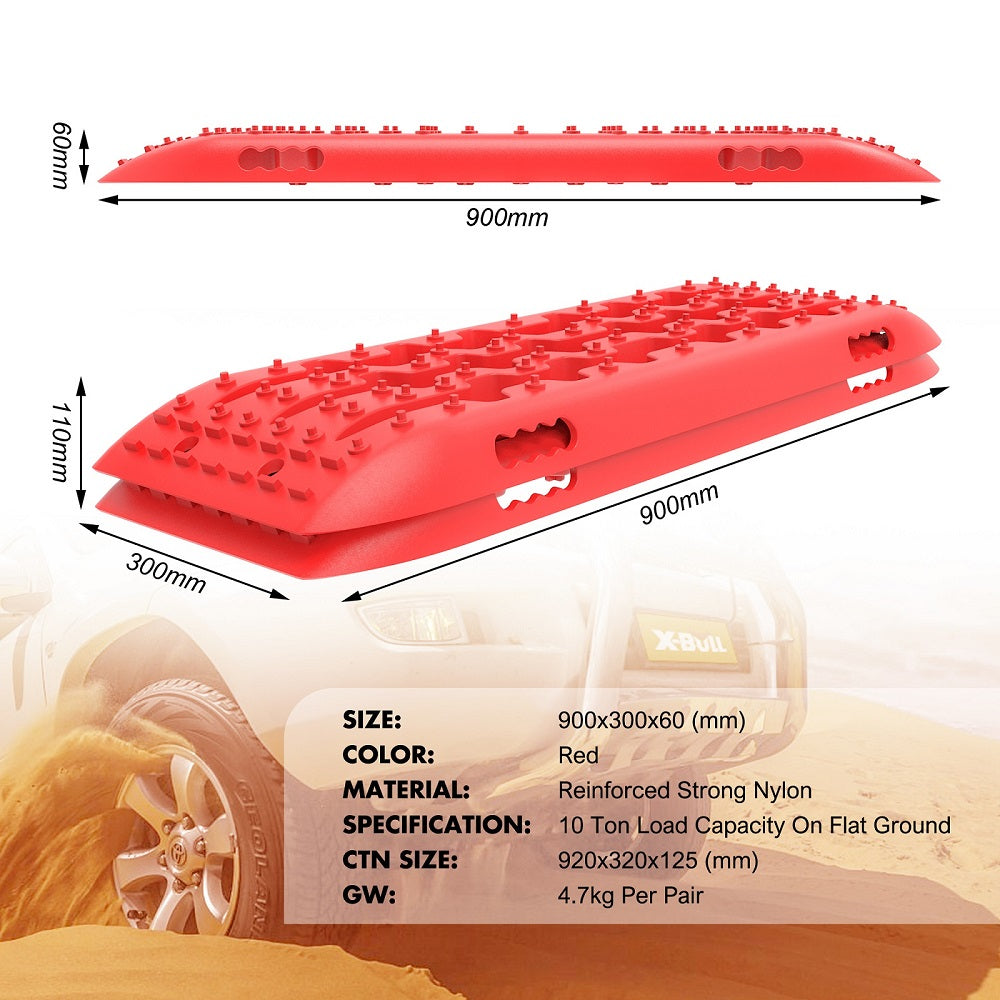 X-BULL 5T Hitch Recovery Receiver with Gen2.0 Recovery Tracks - Red