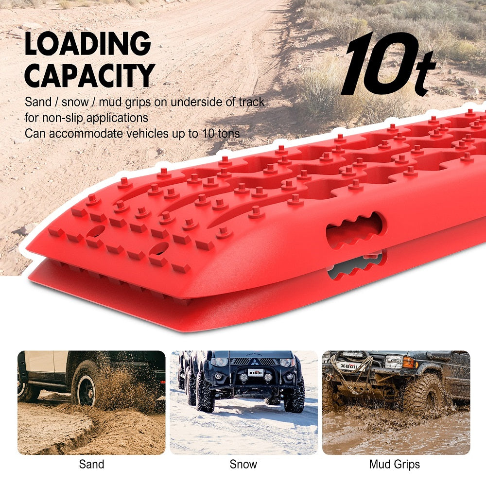 X-BULL 5T Hitch Recovery Receiver with Gen2.0 Recovery Tracks - Red