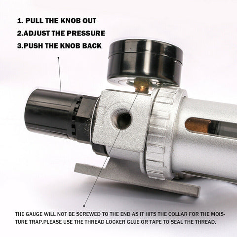 X-BULL Air Compressor Moisture Filter Regulator Separator 1/4in BSP
