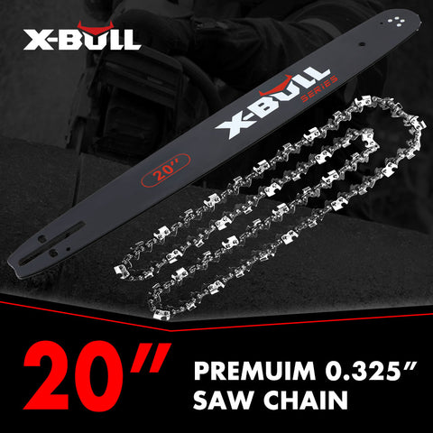X-BULL 20'' Chainsaw Bar and Chain 0 .325 Pitch Gauge 76 Link Universal - SuperSaverAU - view 1