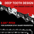 X-BULL 20'' Chainsaw Bar and Chain 0 .325 Pitch Gauge 76 Link Universal - SuperSaverAU - view 4