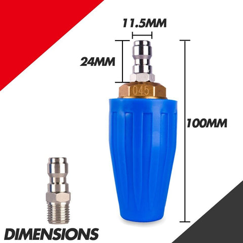 X-BULL Pressure Washer Turbo Nozzle Head 4000PSI 1/4 BSP - Blue