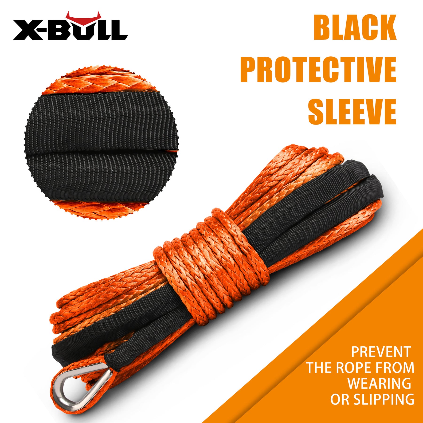 X-BULL 5.5mm x 13m SK75 Synthetic Winch Rope - 10 Pack