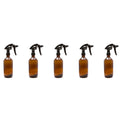 Premium Amber Glass Spray Bottles with Canyon Trigger - 500ml, 5 Pack