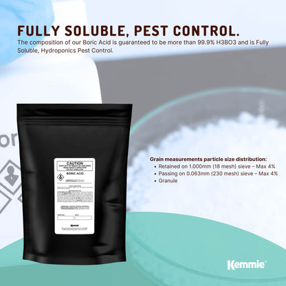 Boric Acid Powder 1Kg - 99.9% Pure, Fully Soluble, Pest Control for Ants & Cockroaches