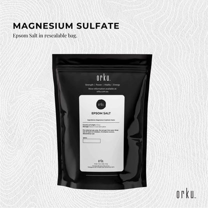 Orku 1Kg Epsom Salt - Magnesium Sulphate Bath Salts For Skin Body Sulfate