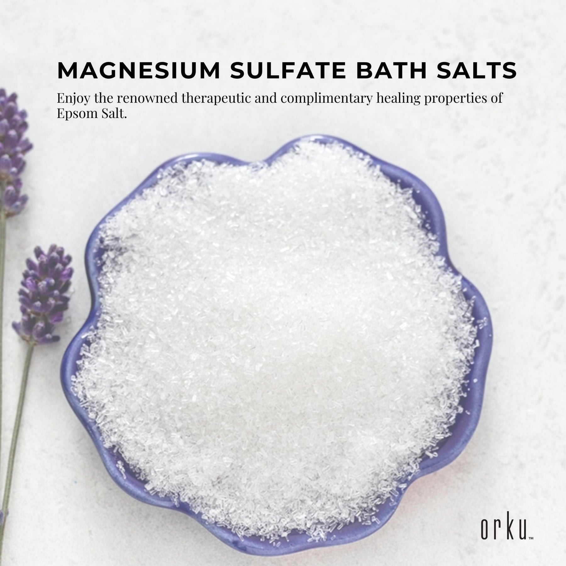 Orku 1Kg Epsom Salt - Magnesium Sulphate Bath Salts For Skin Body Sulfate - SuperSaverAU - view 5