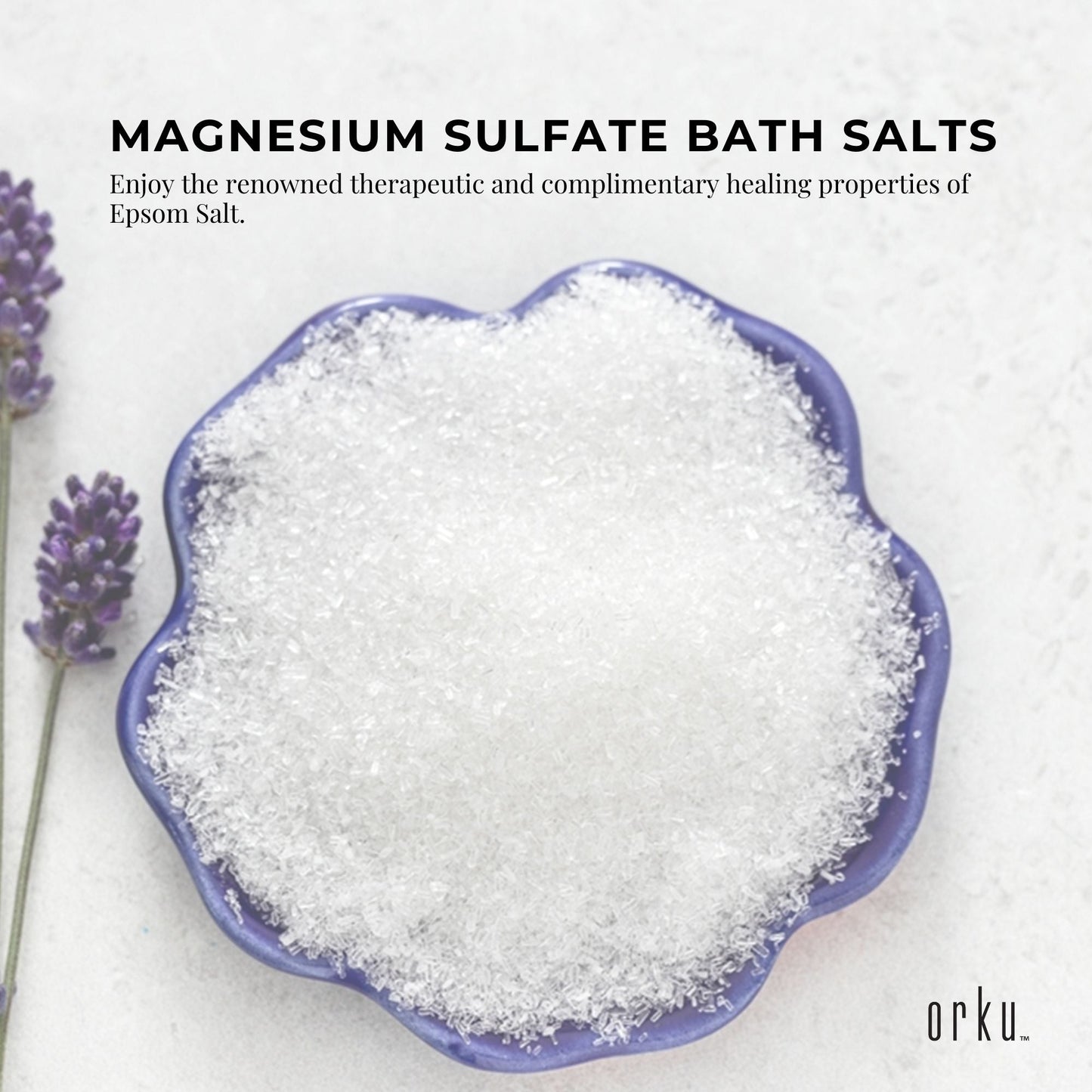 Orku 5Kg Epsom Salt - Magnesium Sulphate Bath Salts For Skin Body Sulfate