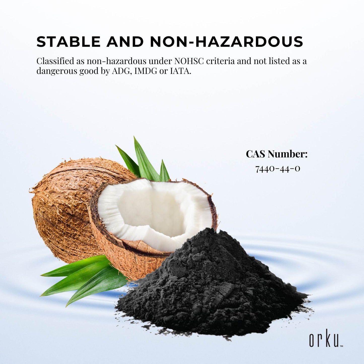Orku 50g Activated Carbon Powder Coconut Charcoal -  Water Filtration