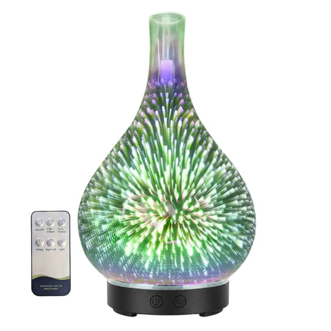 Premium 100ml Mirror 3D Fireworks USB Aroma Diffuser with LED Lights