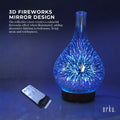 Premium 100ml Mirror 3D Fireworks USB Aroma Diffuser with LED Lights