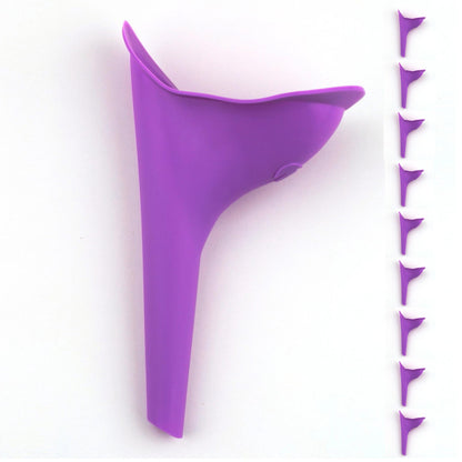 Portable Female Urinal - 10x Silicone Travel Pee Device for Camping & Outdoors
