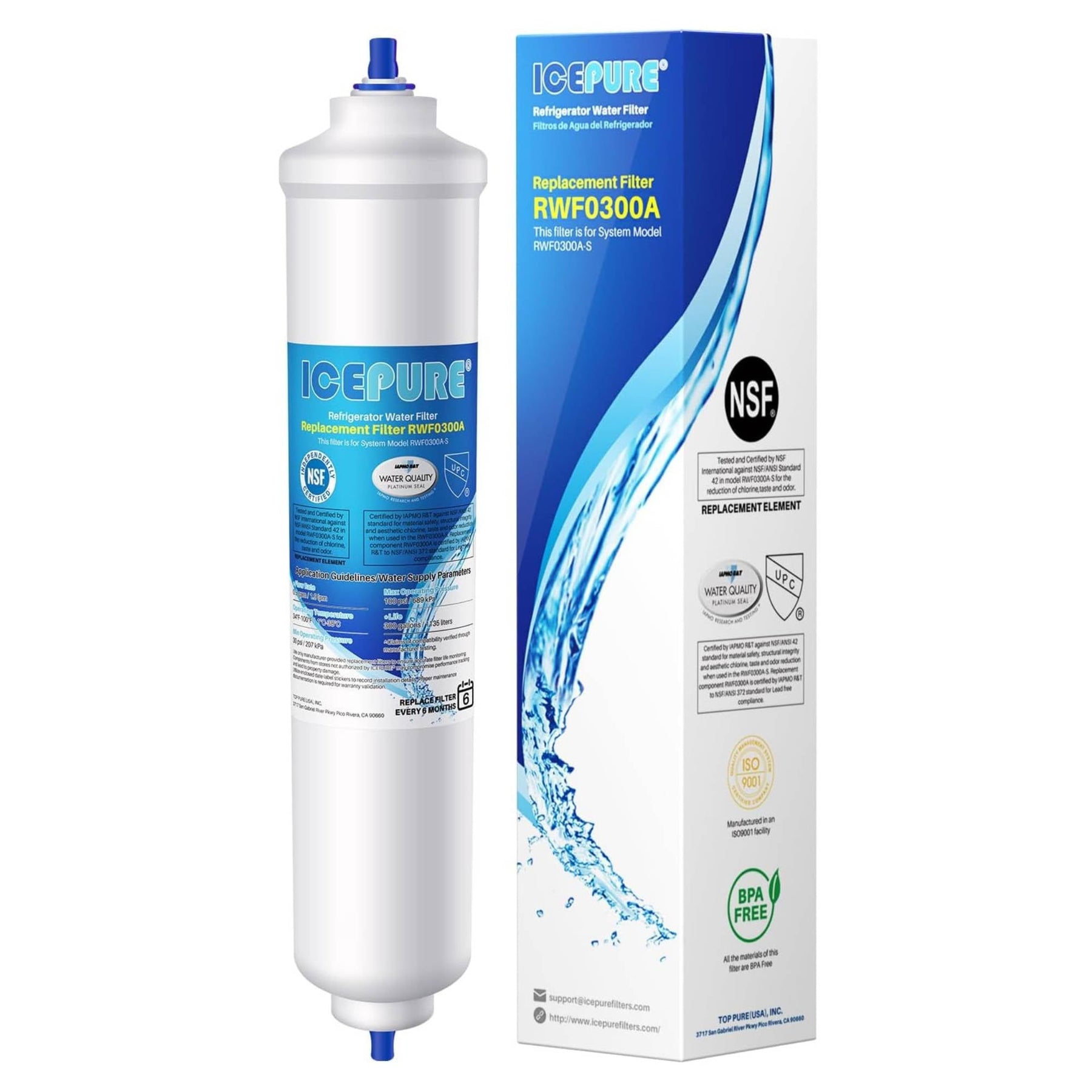 Universal External Fridge Water Filter Cartridge | RFC0300A RWF0300A - SuperSaverAU - view 1