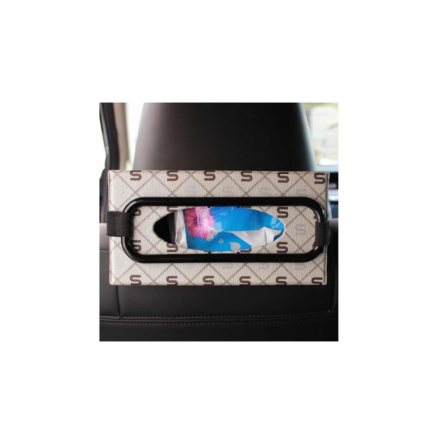 Premium 2 Pack Car Tissue Box Holders with Elastic Straps