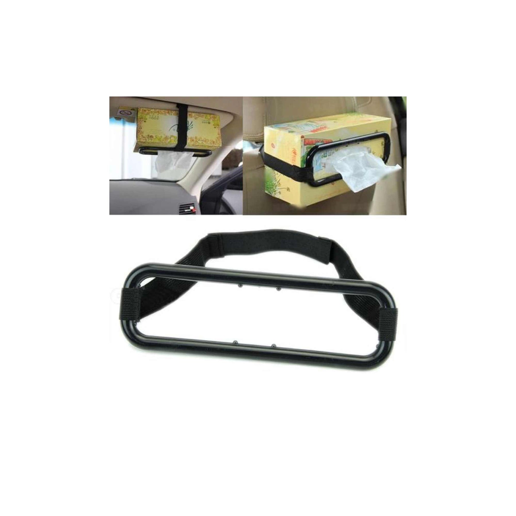 Premium Car Tissue Box Holder with Elastic Straps 1 Pack