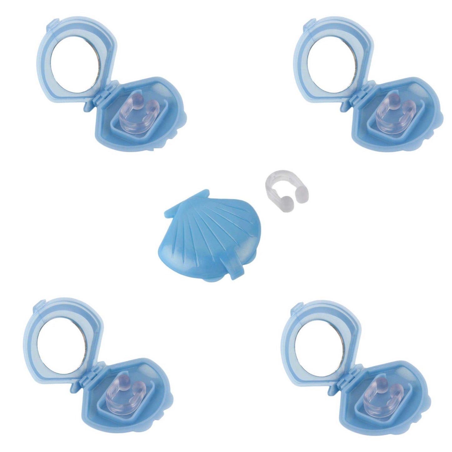 Silicone Anti Snoring Aid Device - 5x Nose Clips with Protective Cases