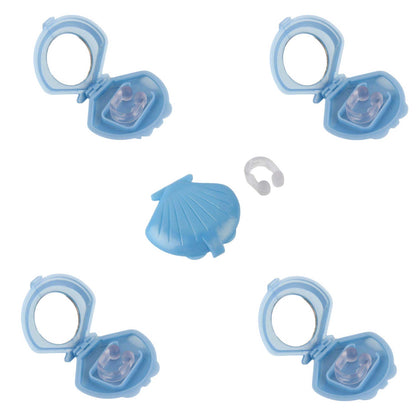 Silicone Anti Snoring Aid Device - 5x Nose Clips with Protective Cases