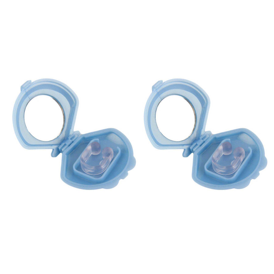 2x Silicone Anti Snoring Nose Clips Sleeping and Breathing Device with Protective Cases - SuperSaverAU - view 1