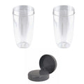 For Nutribullet 2 Tall Cups + 2 Stay Fresh Lid For Nutri 600 and 900 Models - SuperSaverAU - view 1