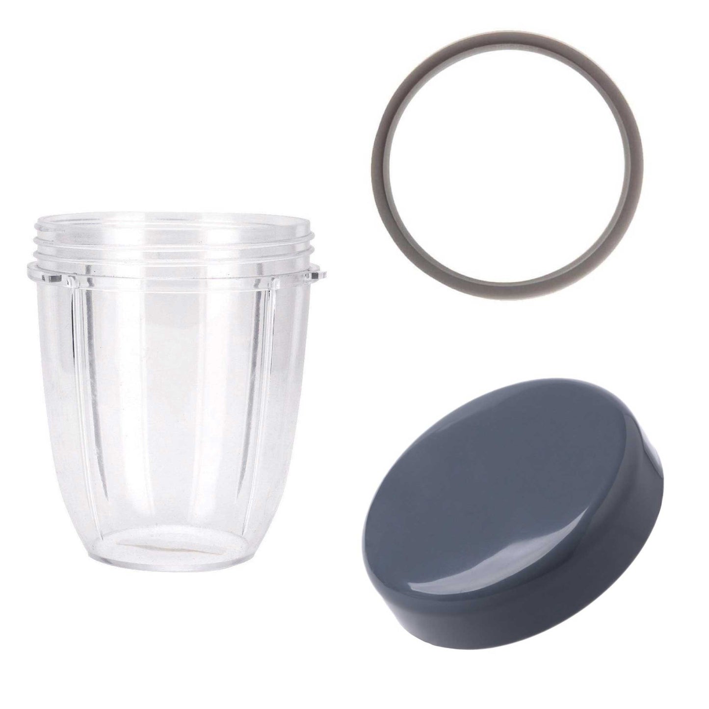 Nutribullet Short Cup 18oz with Stay Fresh Lid and Grey Seal Gasket for 600 & 900 Models