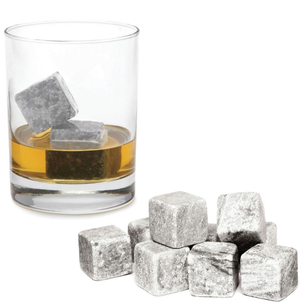 Whiskey Stones Ice Melts - 9 Reusable Natural Marble Chilling Scotch Rocks Cubes - SuperSaverAU - view 2