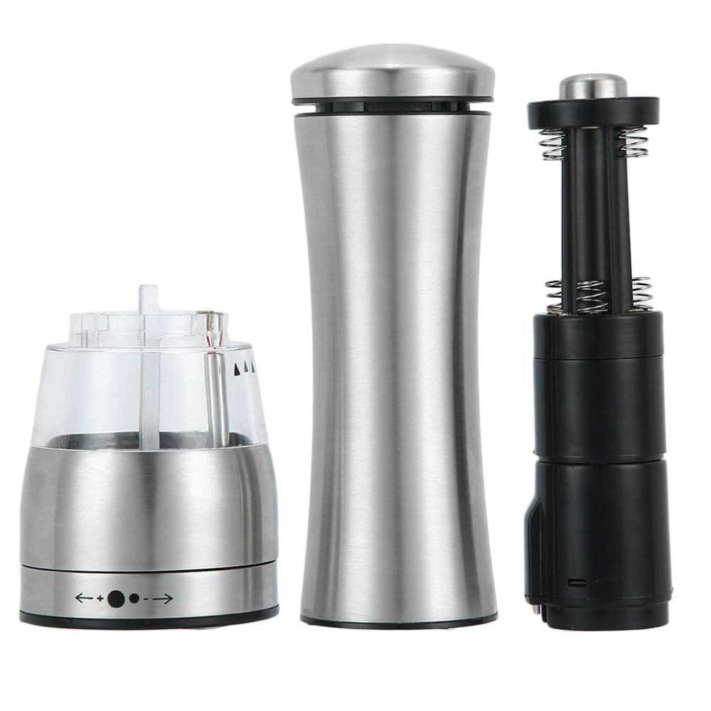 Electrical Stainless Steel Salt & Pepper Mill, 75ml, Adjustable Coarseness, Battery Operated