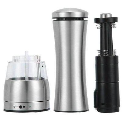 Electrical Stainless Steel Salt & Pepper Mill, 75ml, Adjustable Coarseness, Battery Operated